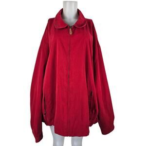 London Fog Collection Men's Red Athletic Golf Camping Full Zip Jacket 5XT